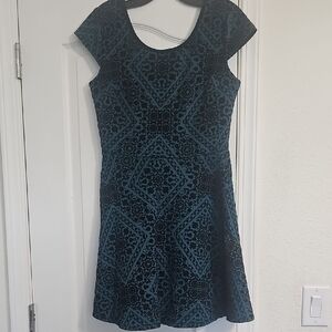 Xhilaration Teal and Black Mini Dress